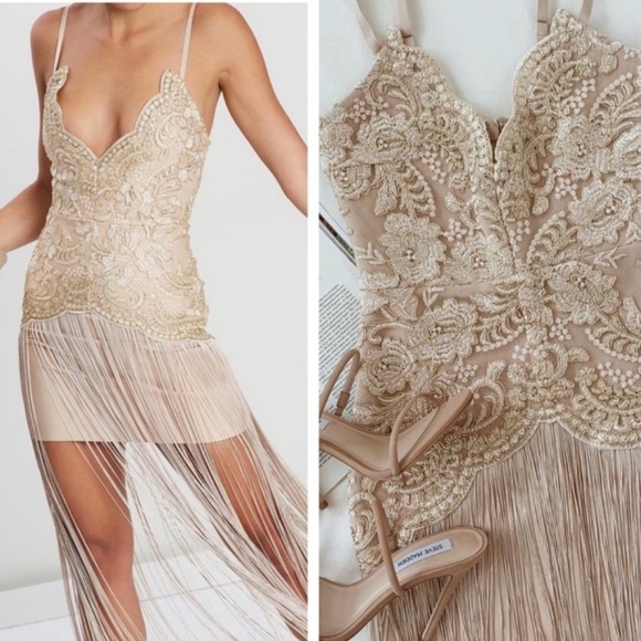 NWT Revolve Elliatt Amour Bodycon Dress. Gold/Beige. Size Small - Picture 2 of 9